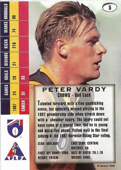 1998 Select AFL Signature Series #5 Peter Vardy Back
